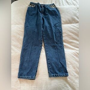 Ivana Women's Blue Jeans with Patterned Waist size 18